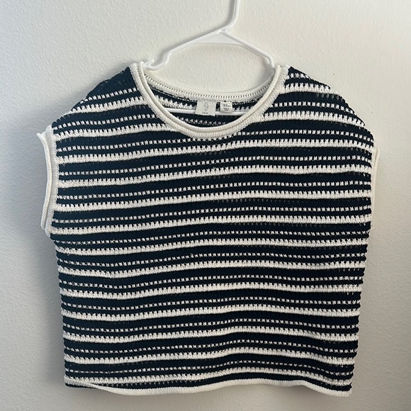 Joie blue and White Striped Knit Top - Picture 1 of 2